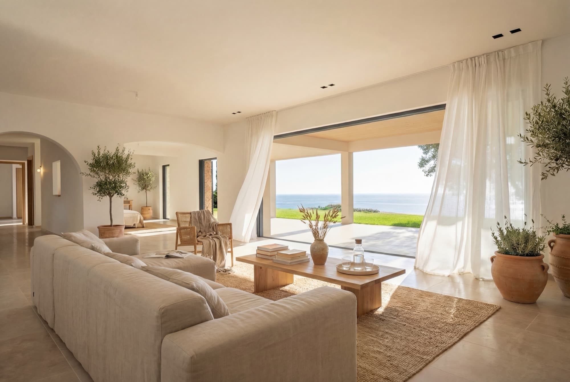 Room staged in Mediterranean Breeze style
