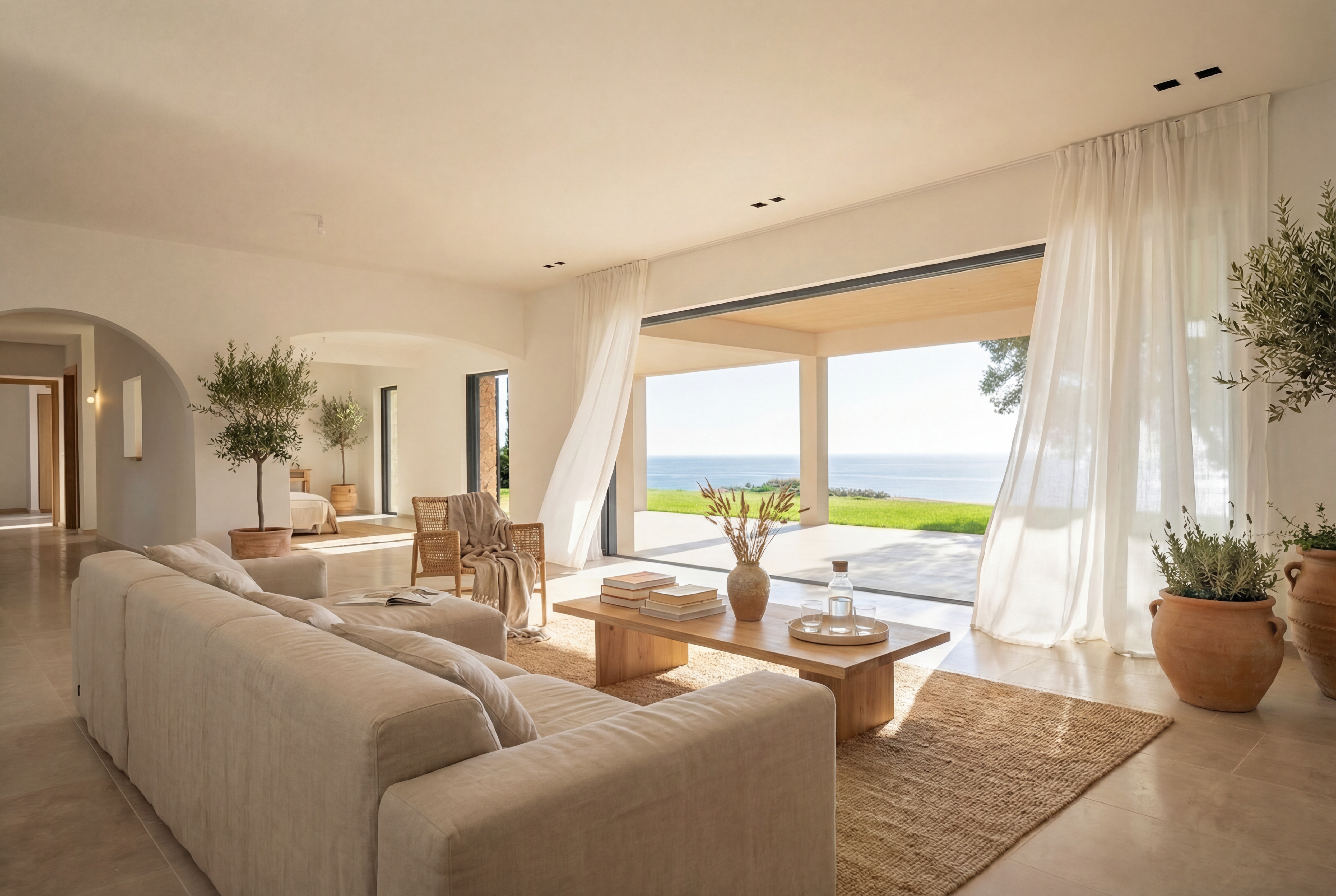 Room staged in Mediterranean Breeze style